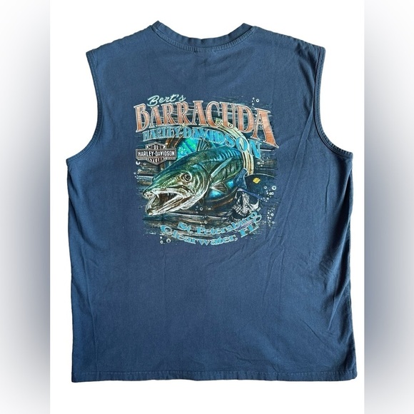 Harley-Davidson Other - Harley Davidson Berts Barracuda Sleeveless T-Shirt Mens Size XL